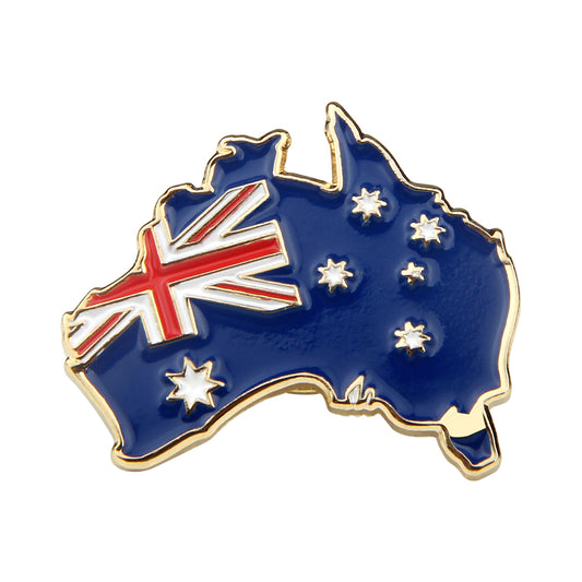 Austrilia map shap flag enamel pins
