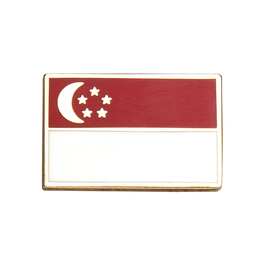 Anstecknadeln mit Singapur-Flagge aus Hartemaille