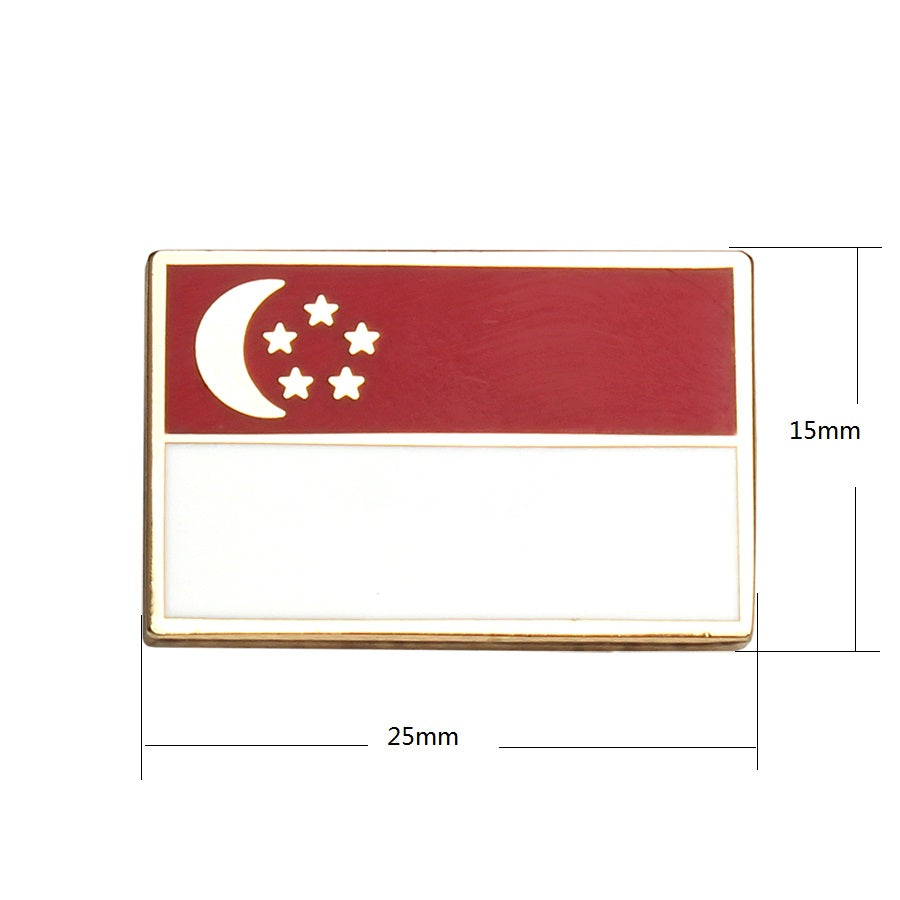 Spille con bandiera di Singapore in smalto duro