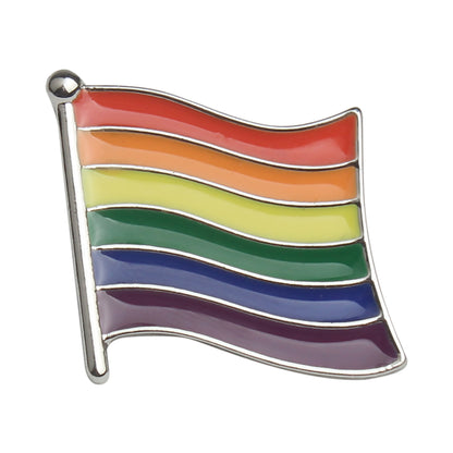 Spille con bandiera arcobaleno in smalto morbido