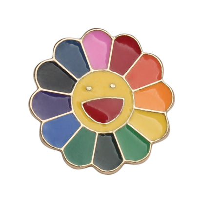 Rainbow flower lapel pins