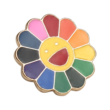 Rainbow flower lapel pins