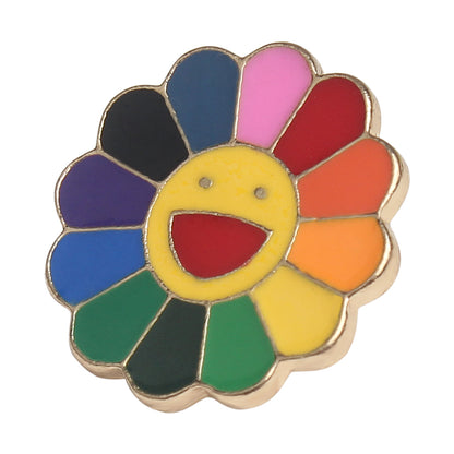 Rainbow flower lapel pins