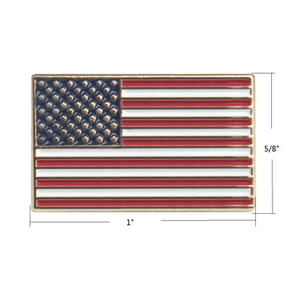 American rectangle flag lapel pin