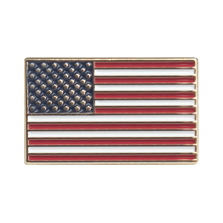Anstecknadel mit amerikanischer rechteckiger Flagge