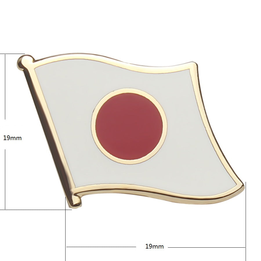Hard enamel Japan flag lapel pins