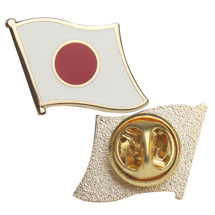 Anstecknadeln mit japanischer Flagge aus harter Emaille