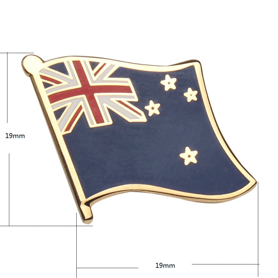 Anstecknadeln mit Neuseeland-Flagge aus harter Emaille