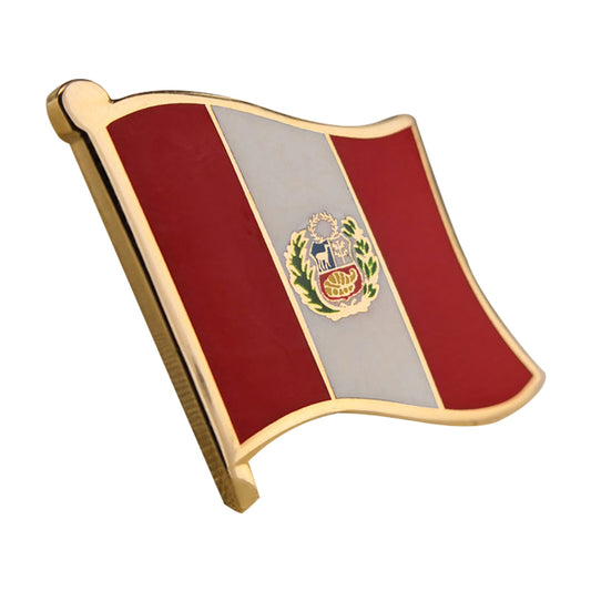 Hard enamel Peru flag lapel pins