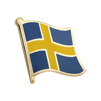 Sweden Flag Pin - Waving Flag Shape