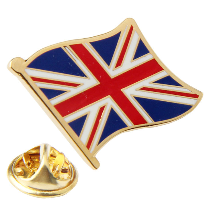 UK flag pin waving flag shape 02