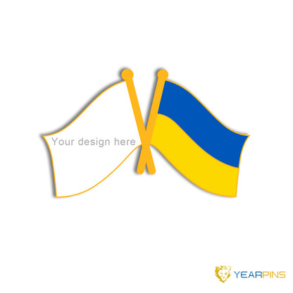 Ukraine crossed flag pin