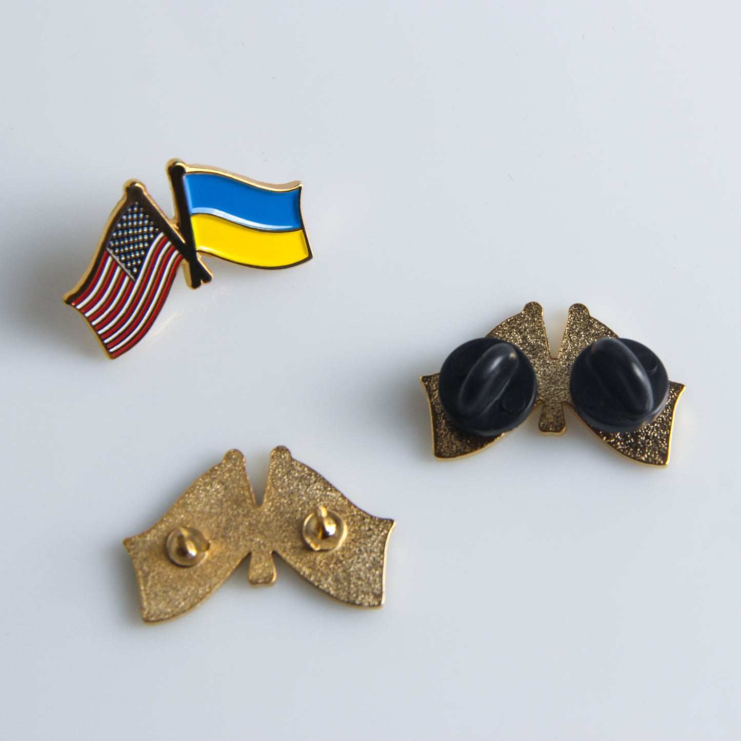 USA and Ukraine Friendship Flag Lapel Pins
