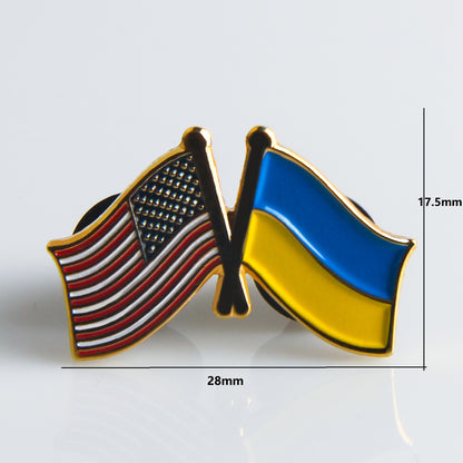 Freundschafts-Flaggen-Anstecknadeln der USA und der Ukraine