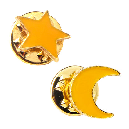 Star moon shape lapel pins