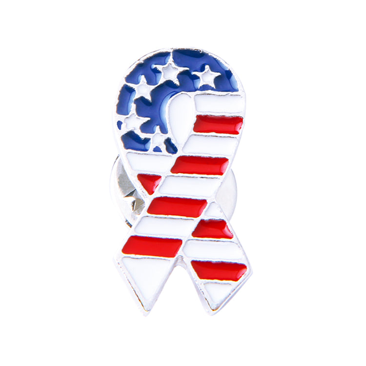 Ribbon shape american lapel pin